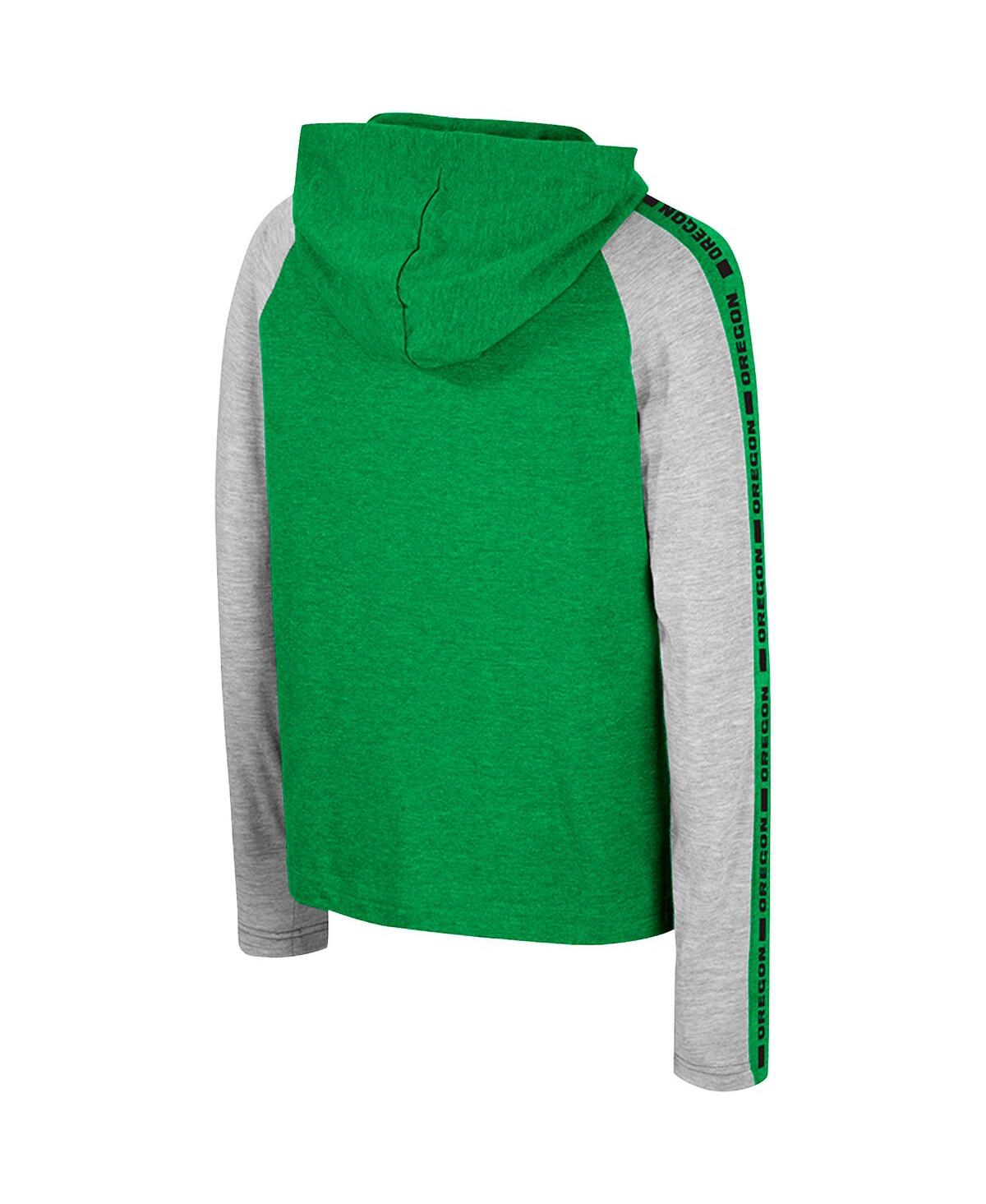 Shop Colosseum Big Boys  Green Oregon Ducks Ned Raglan Long Sleeve Hooded T-shirt
