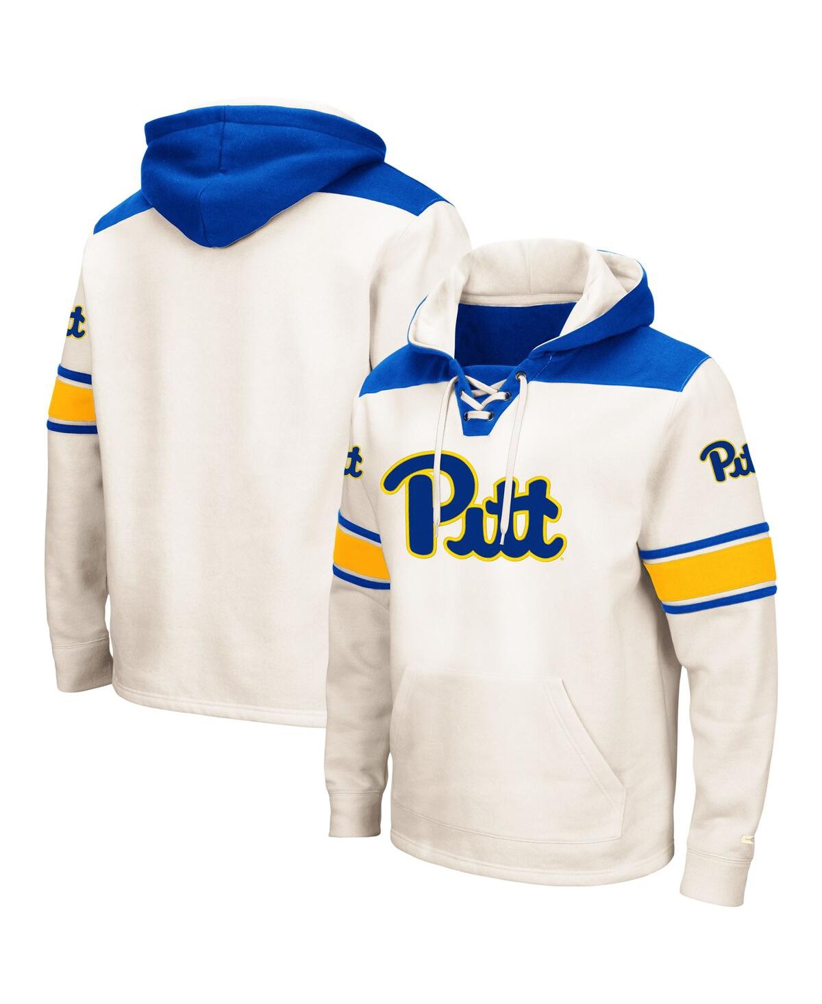 Shop Colosseum Men's  Cream Pitt Panthers 2.0 Lace-up Pullover Hoodie