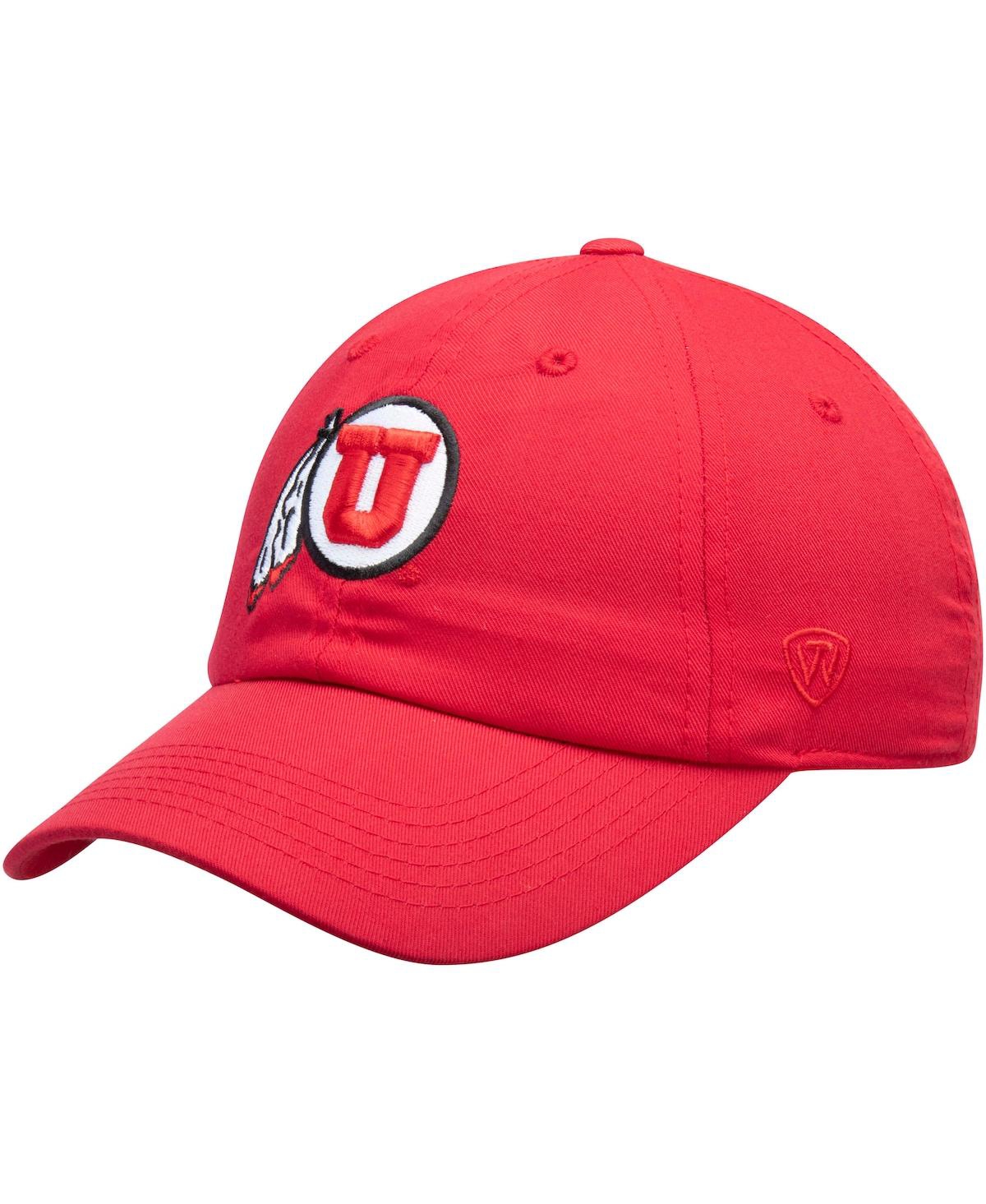 Shop Top Of The World Men's  Red Utah Utes Primary Logo Staple Adjustable Hat