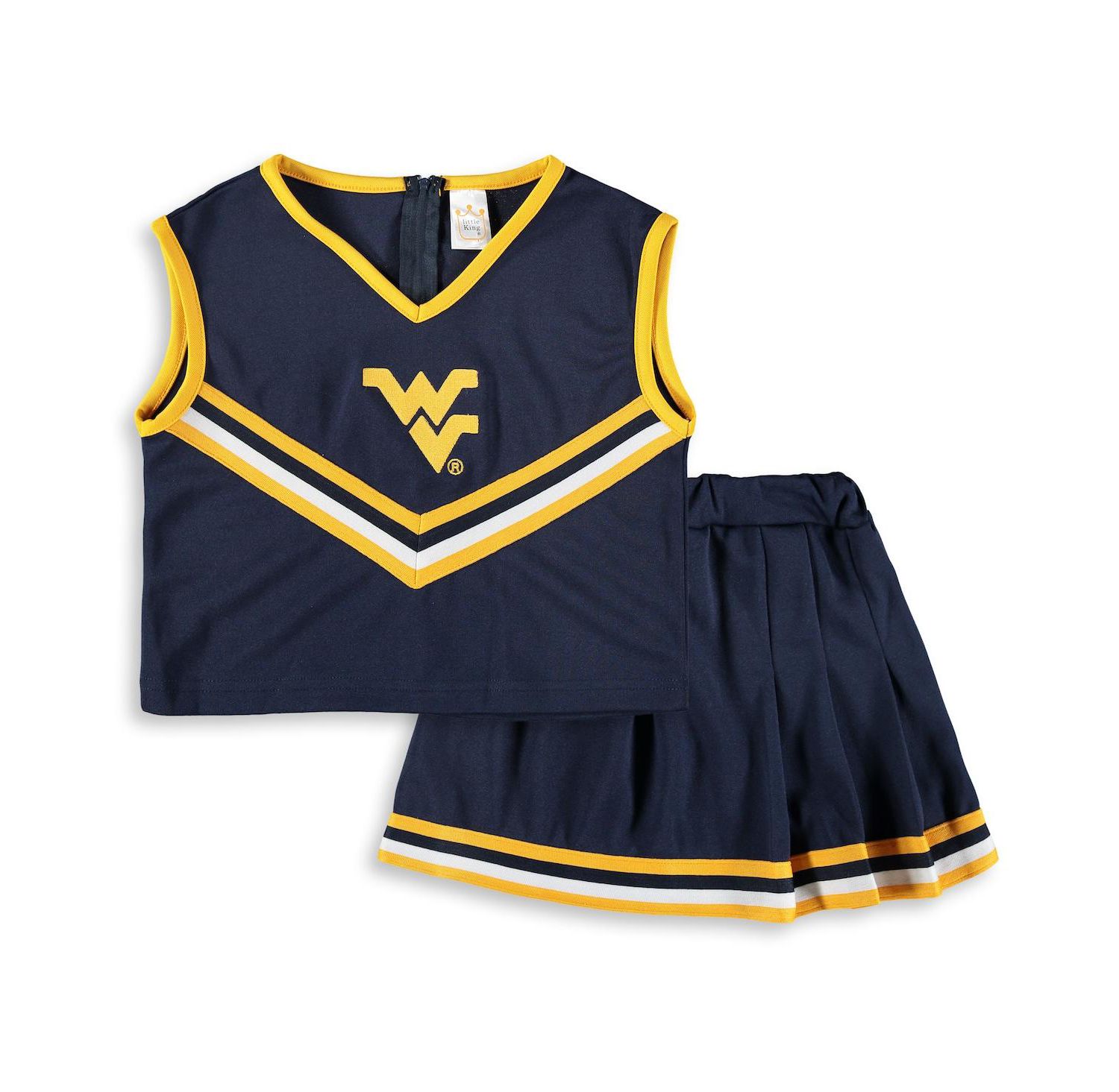 Big Girls Navy West Virginia Mountaineers Two-Piece Cheer Set