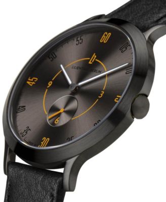 Lilienthal Berlin Men's Lilienthal 1 Fire Black Leather Watch 42mm