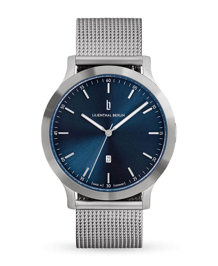 Lilienthal Berlin Unisex Huxley Silver Blue SilverTone Stainless Steel