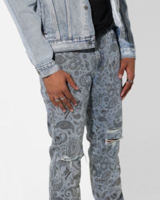 Mens Paisley Skulls Jeans