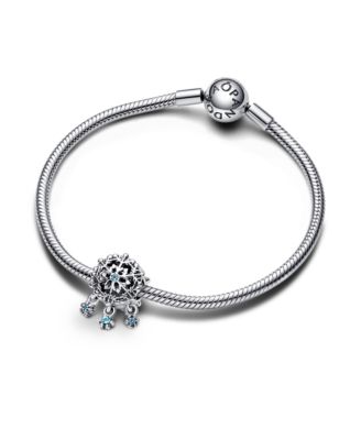 Crystal Stone Icy Snowflake Drop Charm