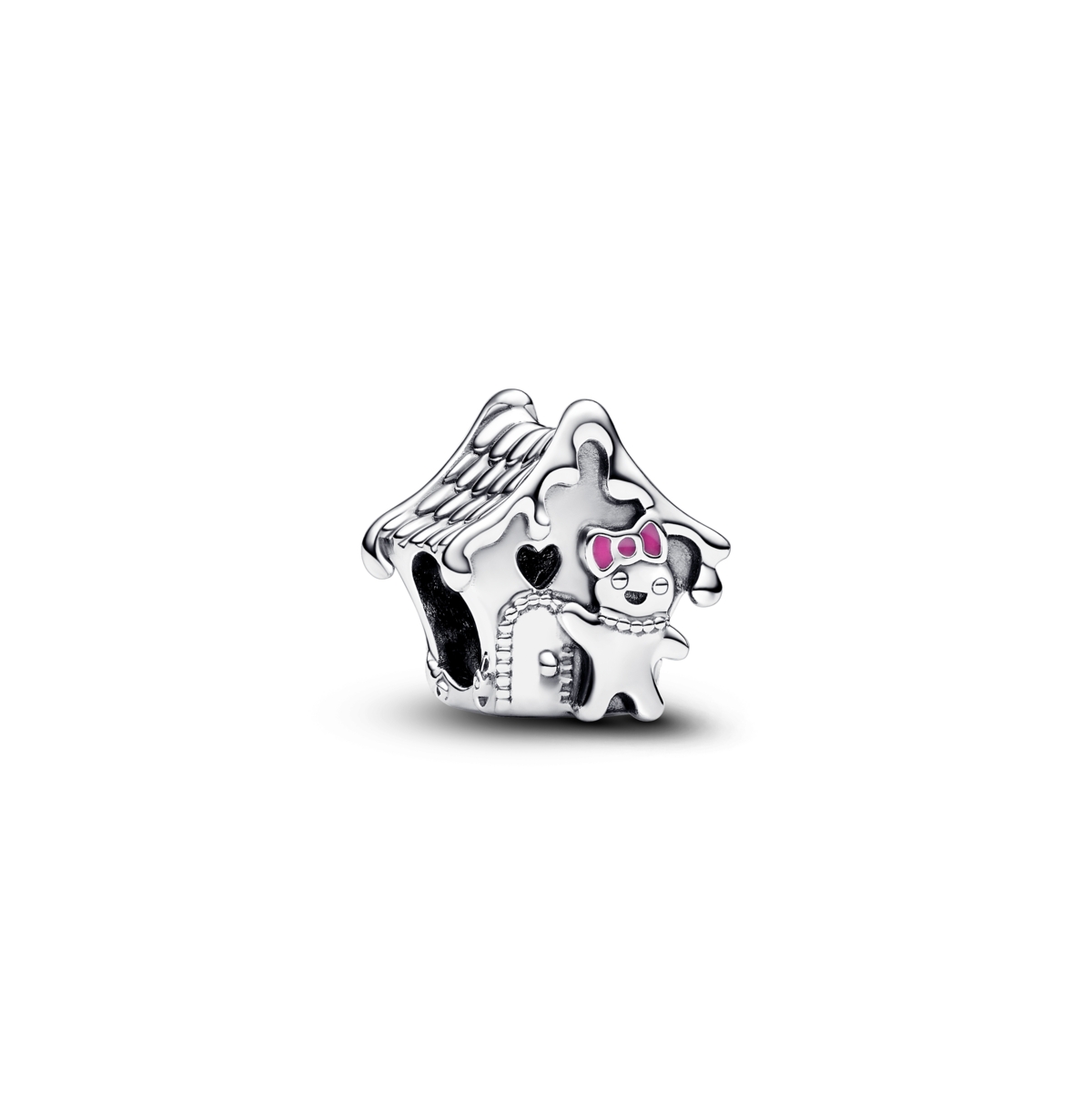 Sterling Silver Gingerbread House Charm - Multicolor