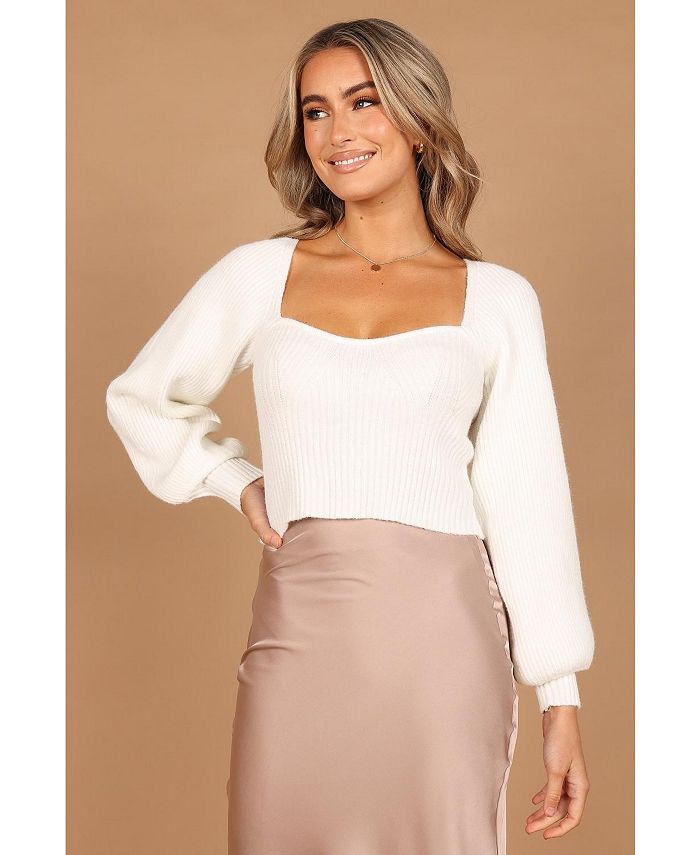 Petal and Pup Women's Gia Sweetheart Neck Bell Sleeve Knit Sweater Macy's