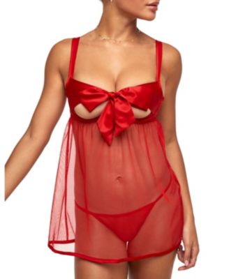 Besima Dark Red Unlined Babydoll, XL