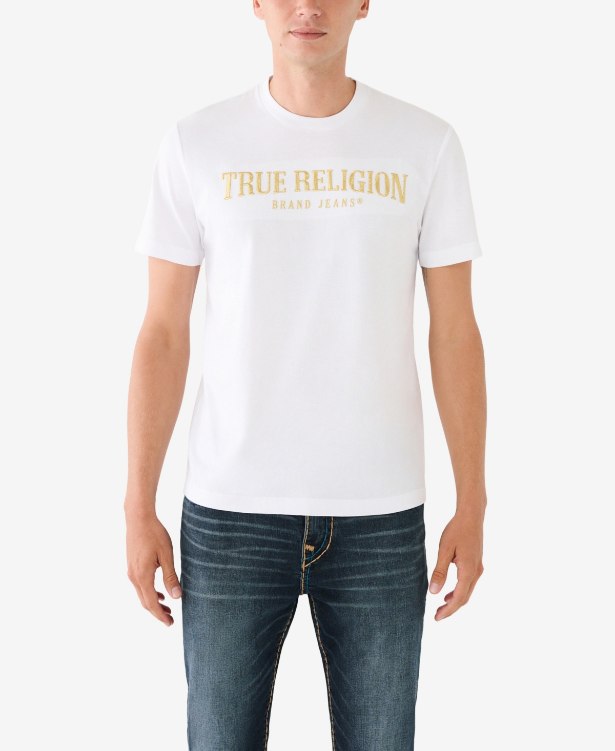 True Religion Men's Short Sleeve Arch T-shirt In Optic White
