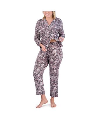 Tahari Women s Long Sleeve Notch Collar Top and Pants 2 Piece