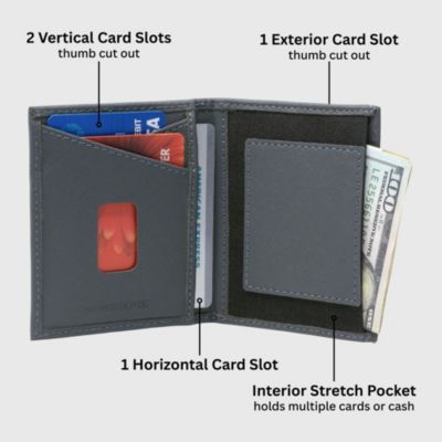 Men's Men RFID Leather Wallet Slim Front Pocket Wallet Business Card Case