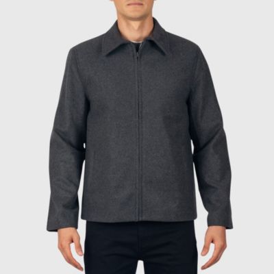 Men's Grant 28" Open Bottom Jacket Wool Blend JD Bomber Zippered Jacket