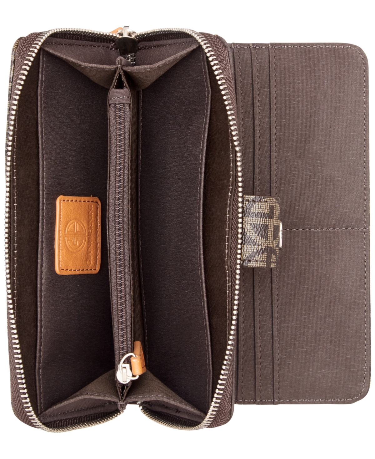 Giani Bernini Block Signature All In One Wallet, Created for Macy's -British Tan/Silver
