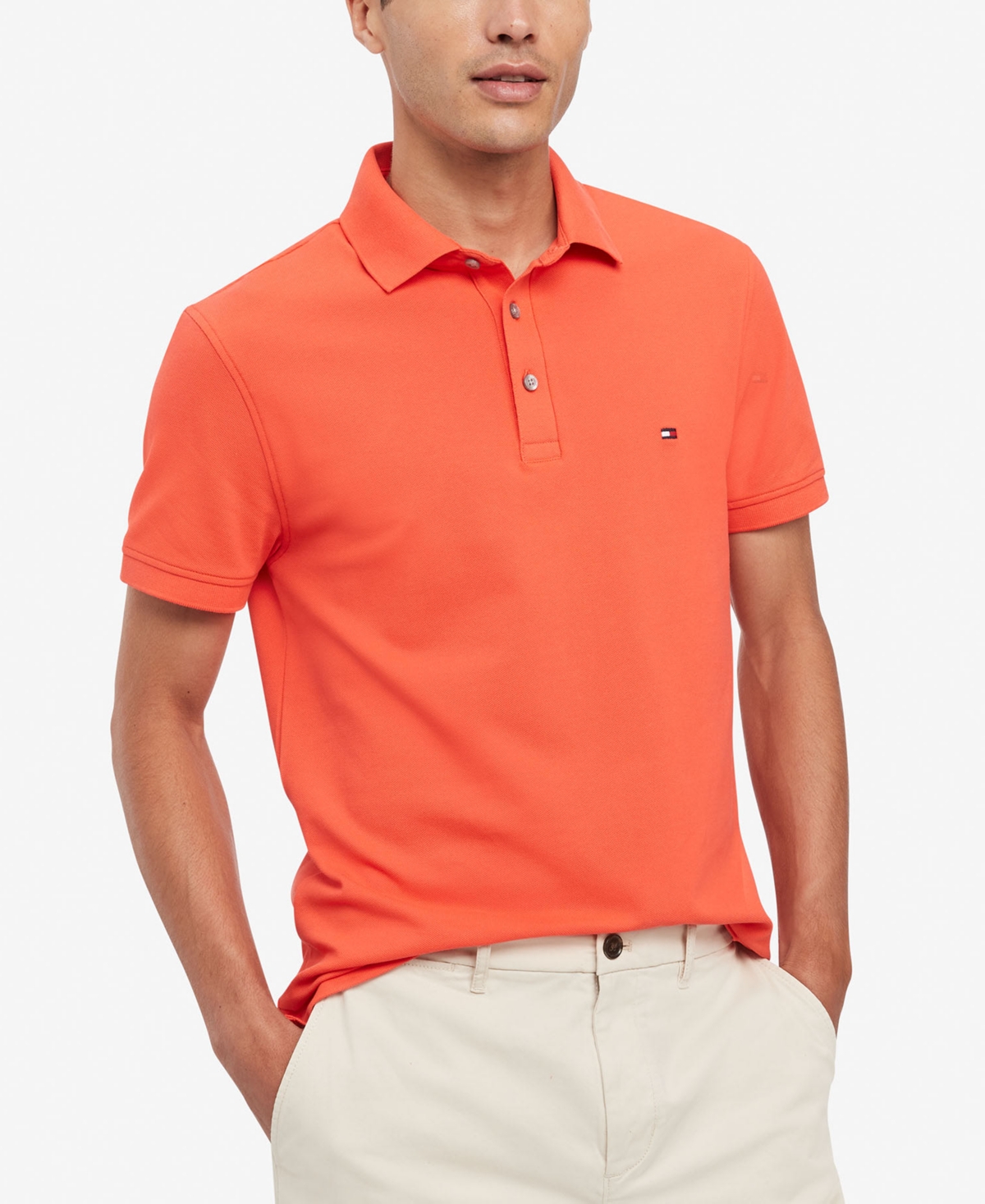 Shop Tommy Hilfiger Men's 1985 Slim Fit Polo Shirt In Sun Kissed