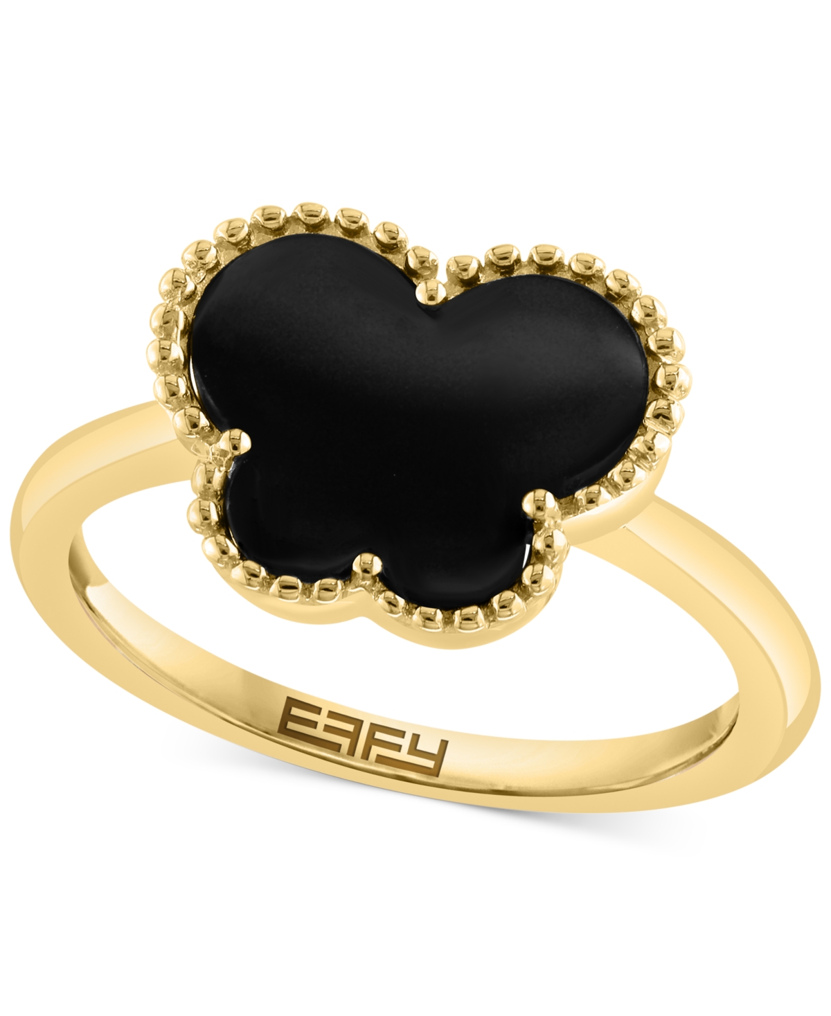 Effy Collection Effy Onyx Butterfly Silhouette Statement Ring In 14k Gold