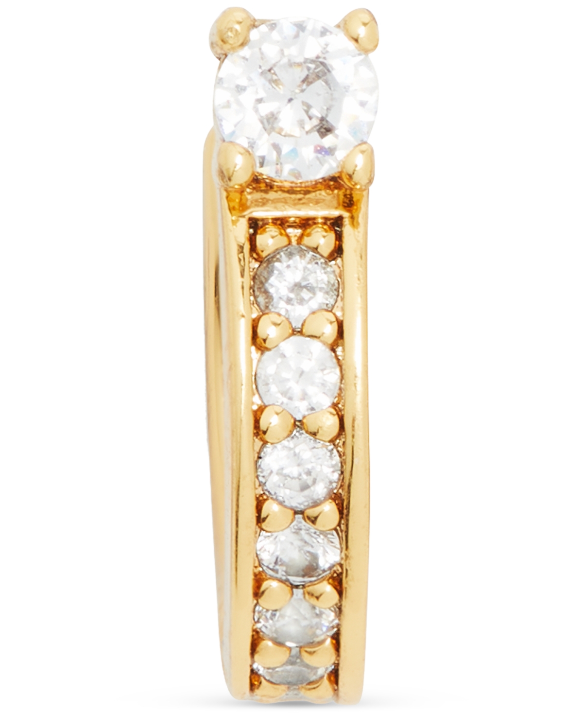 Kate Spade New York Gold-Tone Small Cubic Zirconia & Stone Huggie Hoop Earrings, 0.47