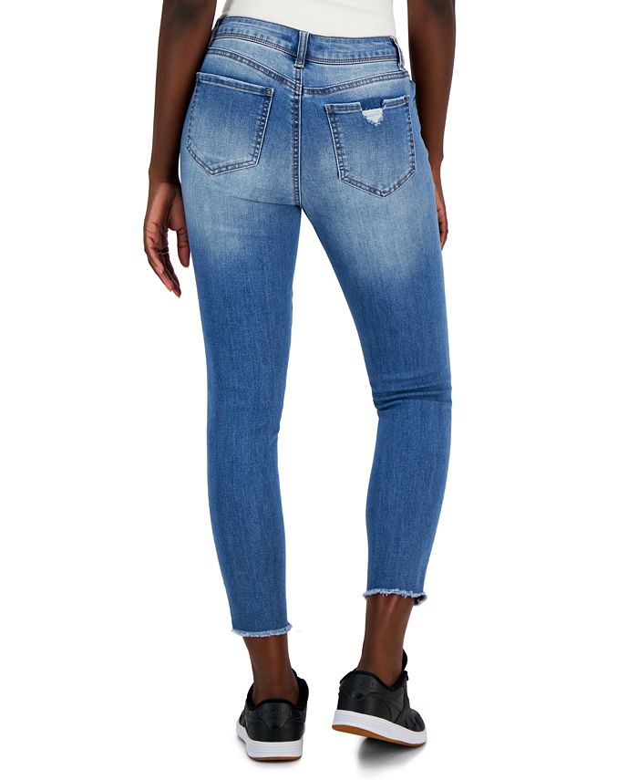 Vanilla Star Juniors' Mid-Rise Distressed Skinny Jeans - Macy's