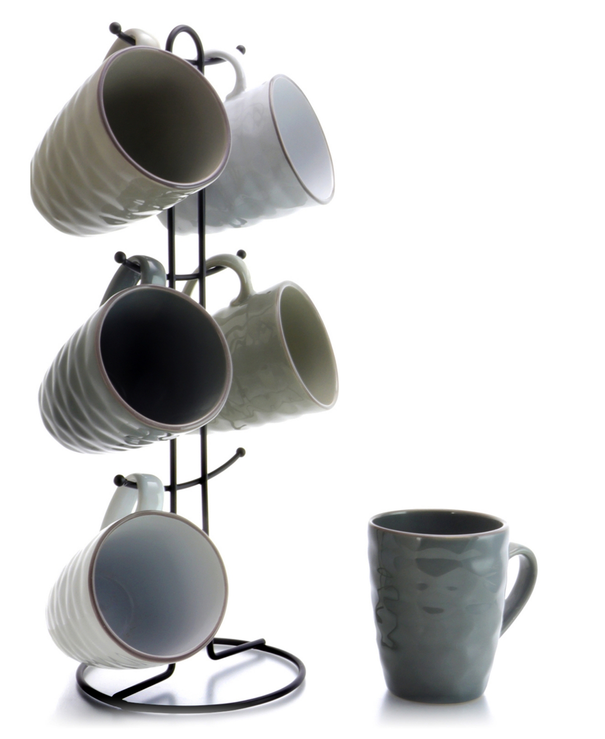 Elama Honeysuckle 6 Piece 15 Ounce Mug Set, Assorted Colors