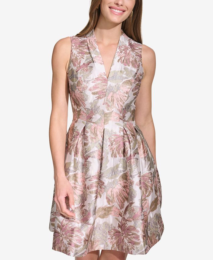 Vince Camuto Women's Bow Neck Fit & Flare Dress White Size 6