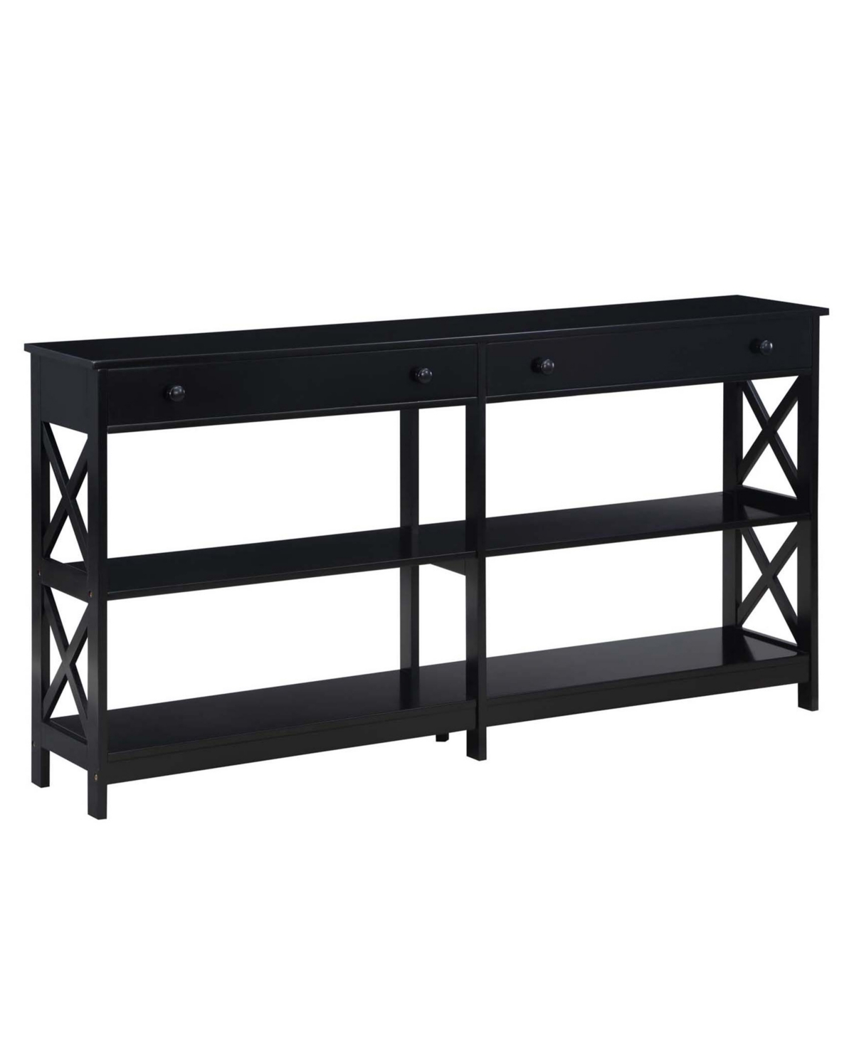 Convenience Concepts 60" Mdf Oxford 2 Drawer 60" Console Table In Black