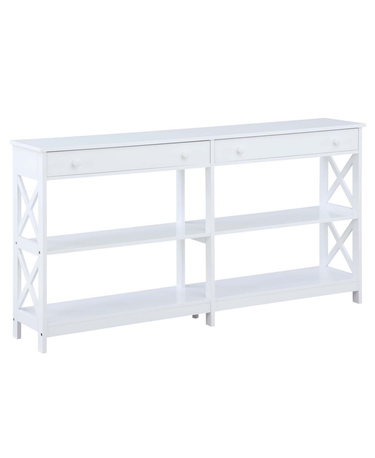 Convenience Concepts 60" Mdf Oxford 2 Drawer 60" Console Table In White