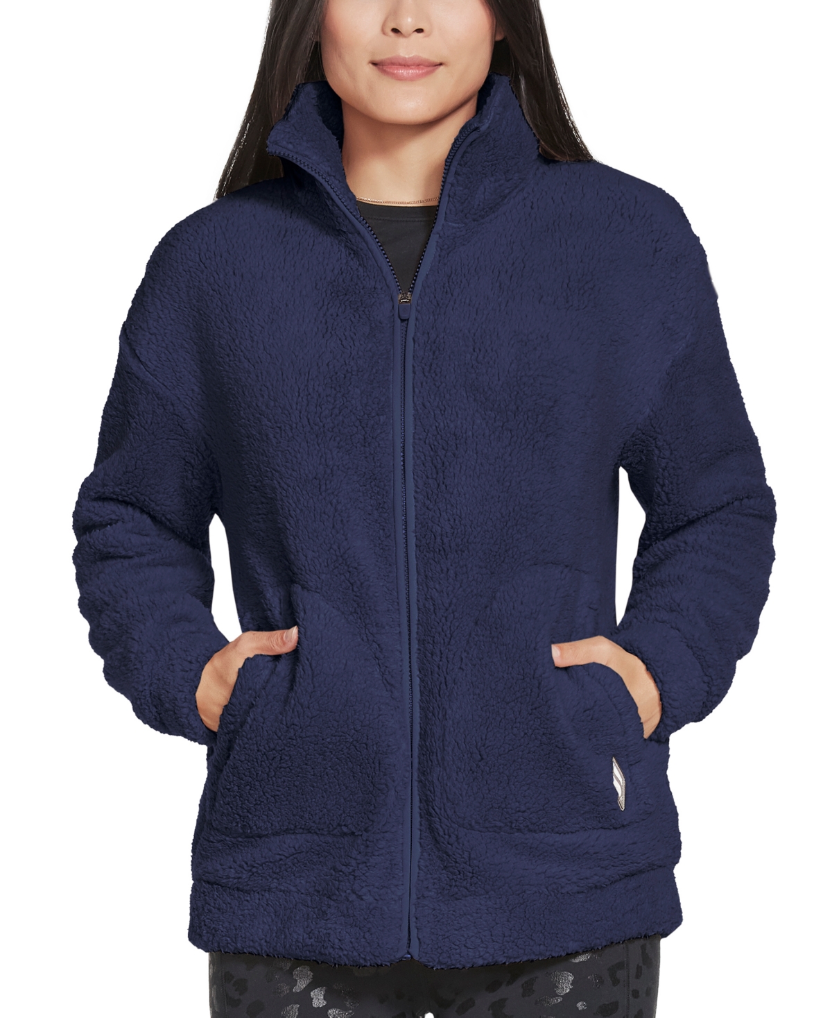 Skechers Women's Downtime Zippered Fleece Jacket In Blue Iris