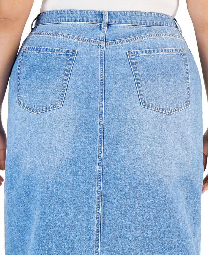 And Now This Plus Size Denim Maxi Skirt - Macy's