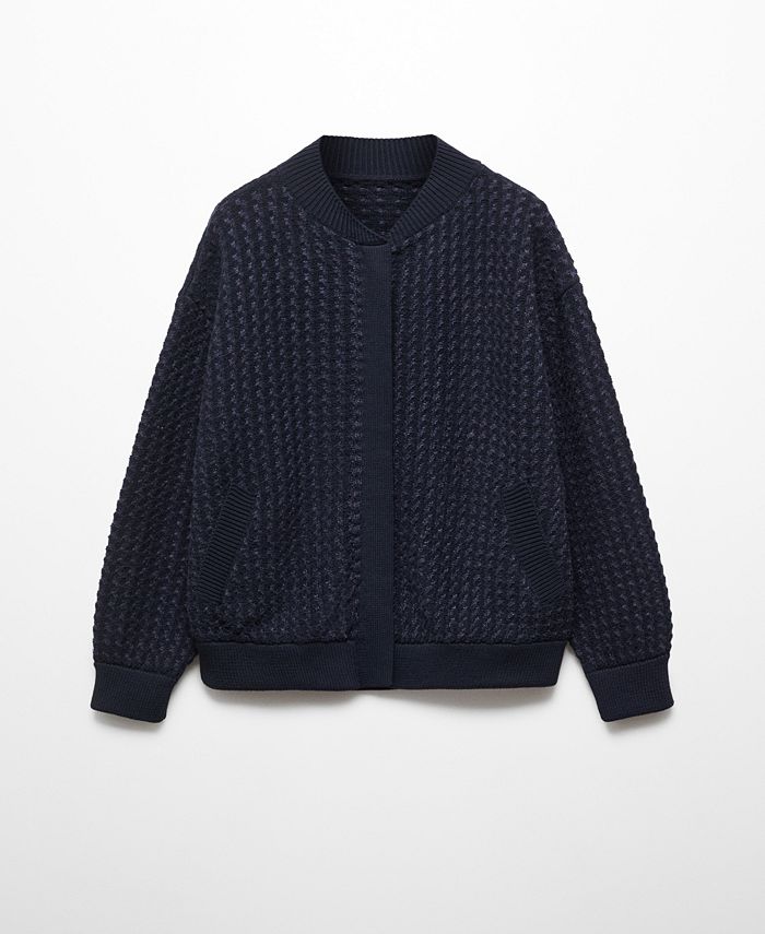 MANGO Women's Knitted Bomber Jacket Macy's