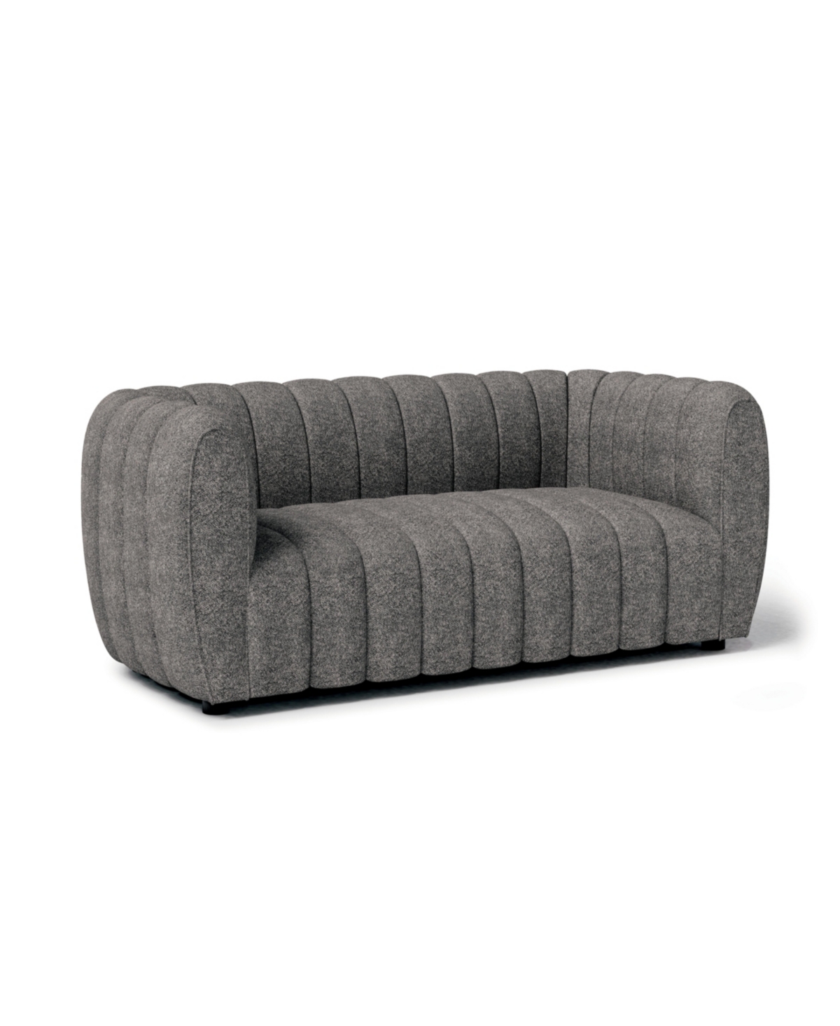 Furniture Of America Lysander 63" Boucle Fabric Boho Loveseat In Charcoal Gray