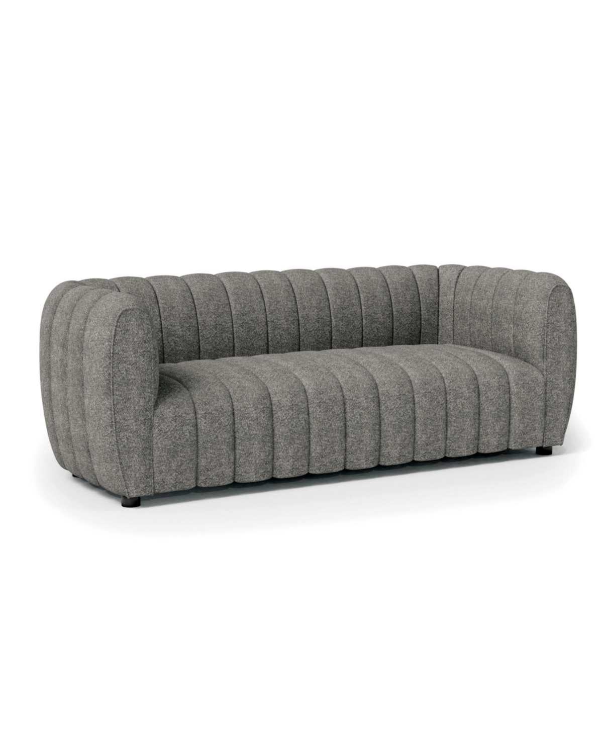 Furniture Of America Lysander 82" Boucle Fabric Boho Sofa In Charcoal Gray