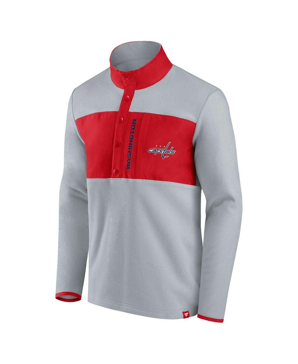Men's Fanatics Red Washington Capitals Omni Polar Fleece Quarter-Snap Jacket - Red