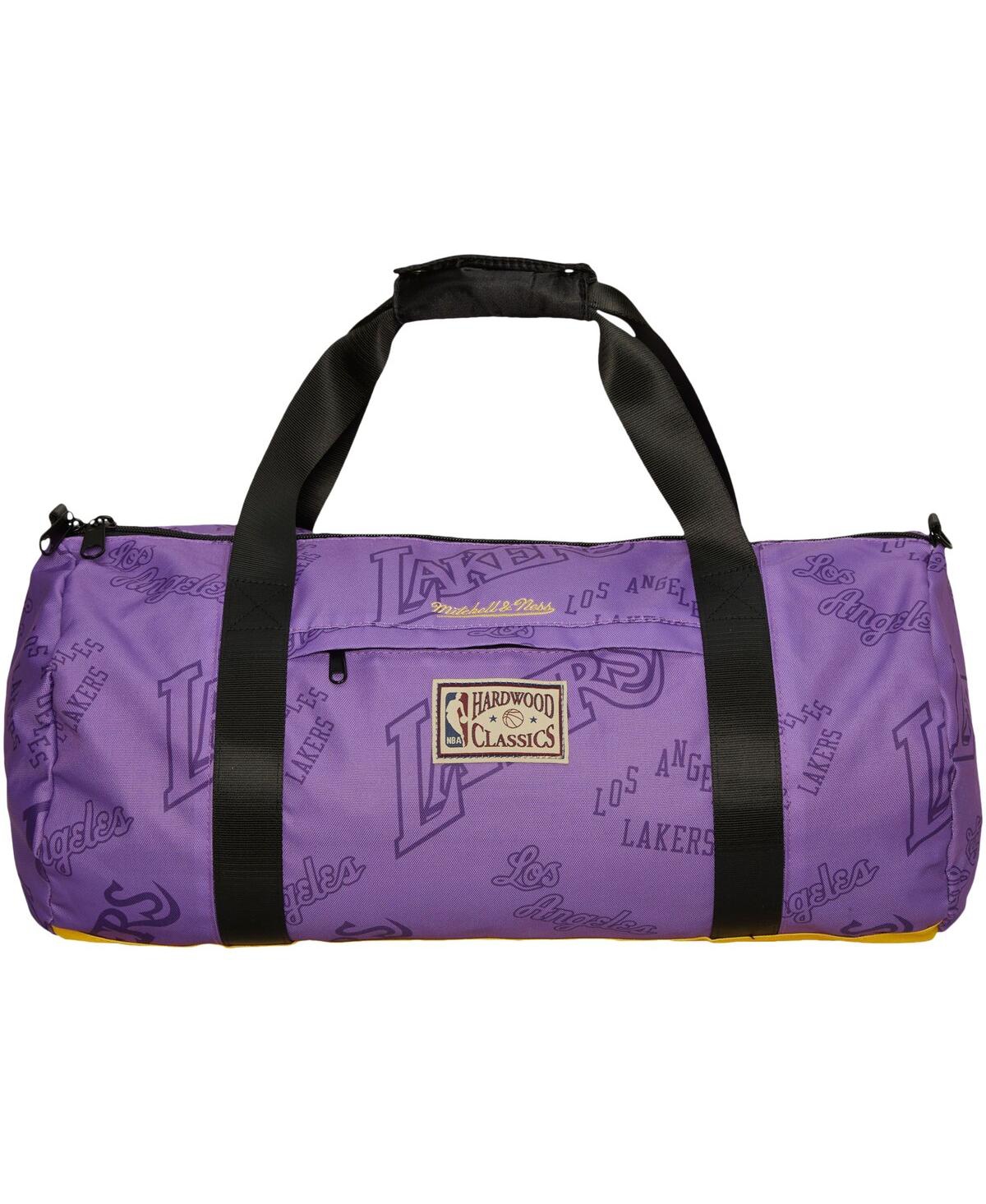Shop Mitchell & Ness Men's And Women's  Los Angeles Lakers Team Logo Duffle Bag In Purple