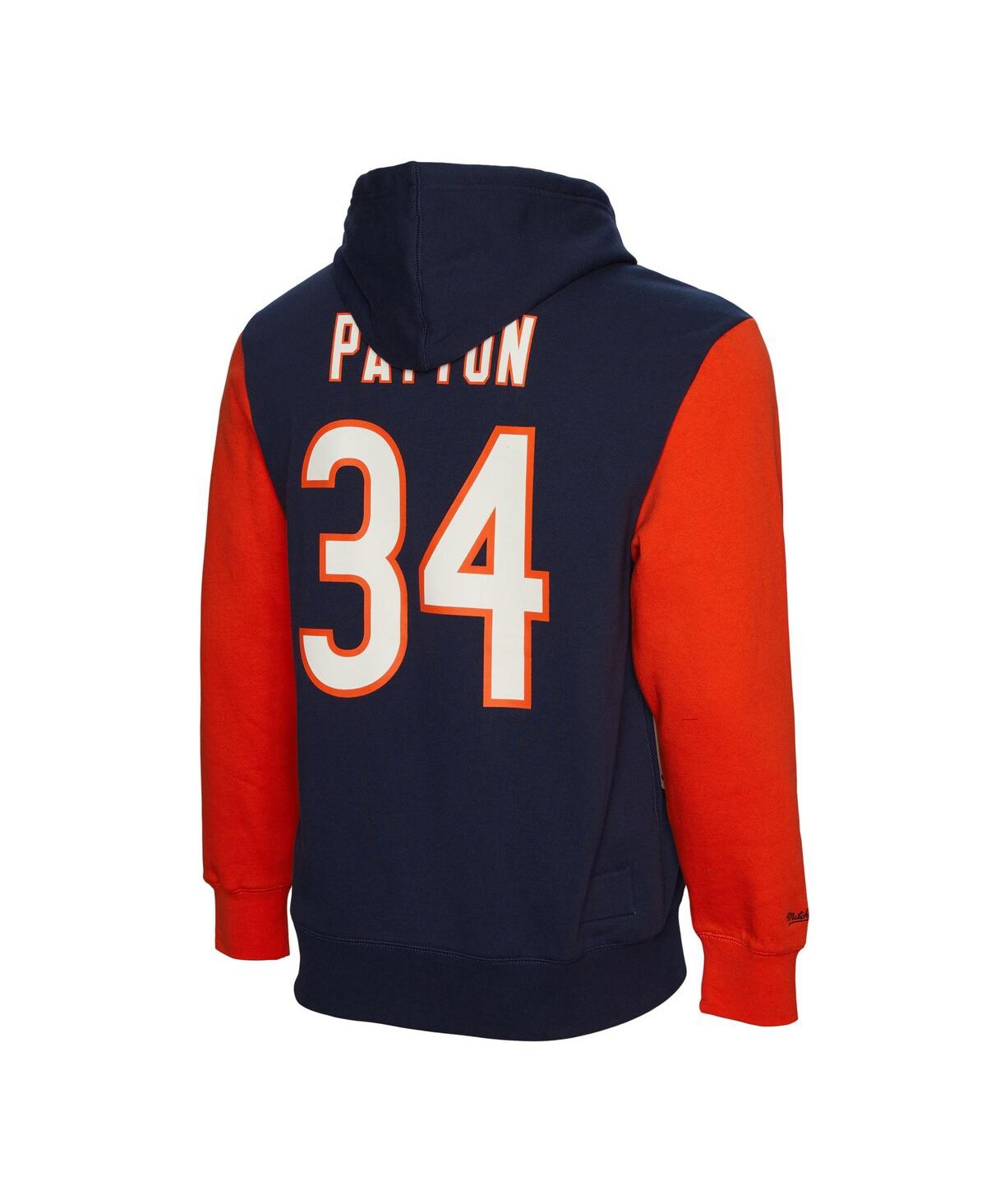 Shop Mitchell & Ness Men's  Walter Payton Navy Chicago Bears Retired Player Name And Number Pullover Hoodi