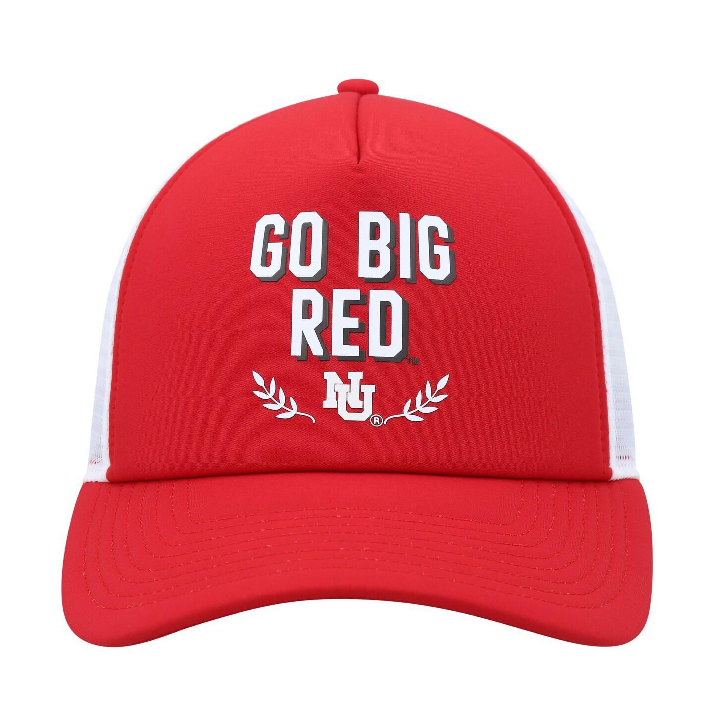 Мужская кепка adidas Scarlet Nebraska Huskers Phrase Foam Front Trucker Adjustable Hat — фото 3
