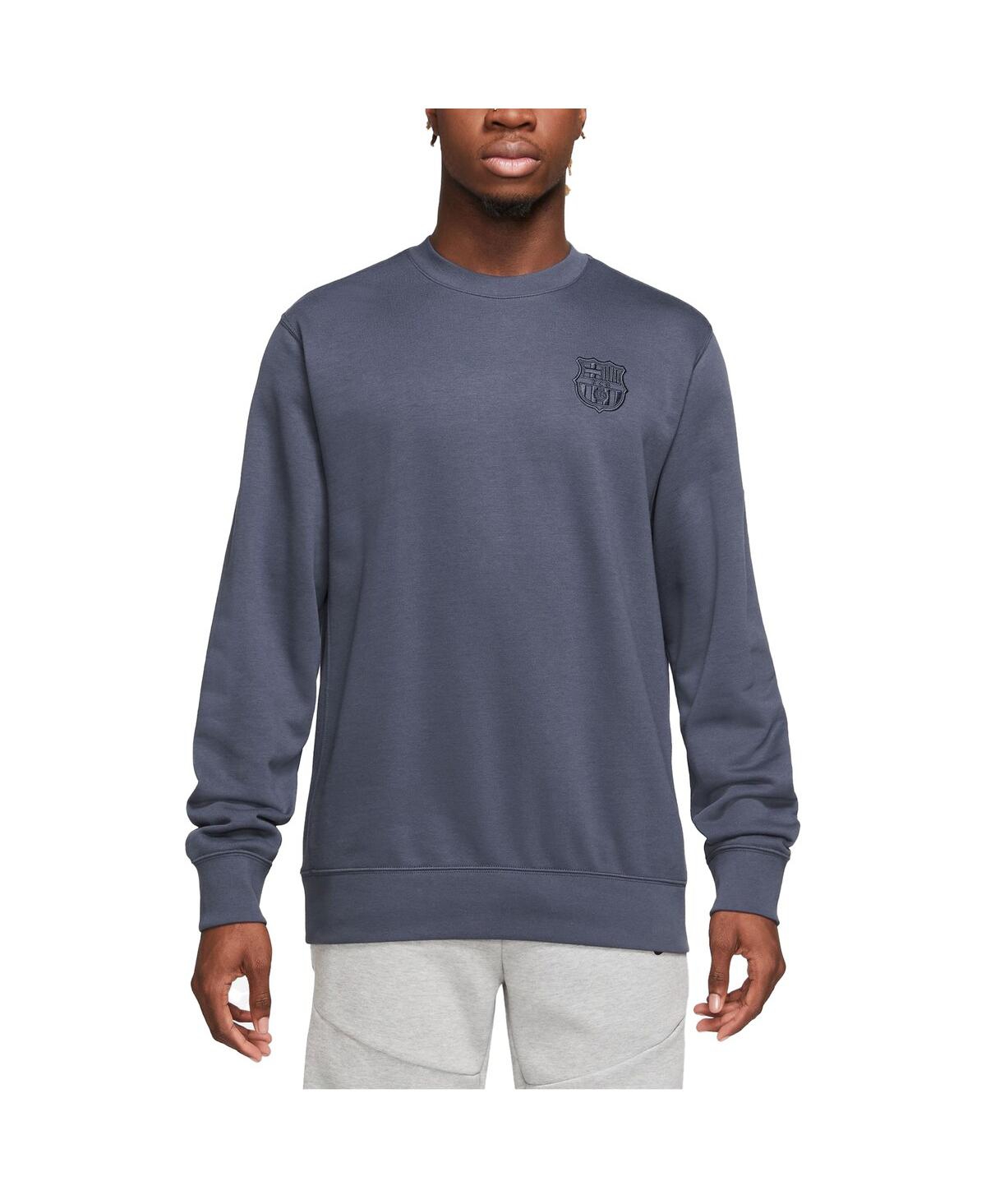 Nike Fc Barcelona Club Third  Men's Soccer French Terry Crew-neck Sweatshirt In Gray