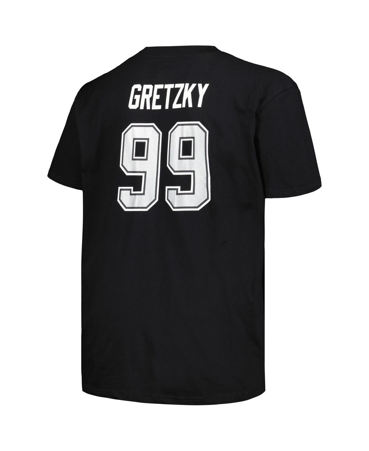 Shop Profile Men's  Wayne Gretzky Black Los Angeles Kings Big And Tall Name And Number T-shirt
