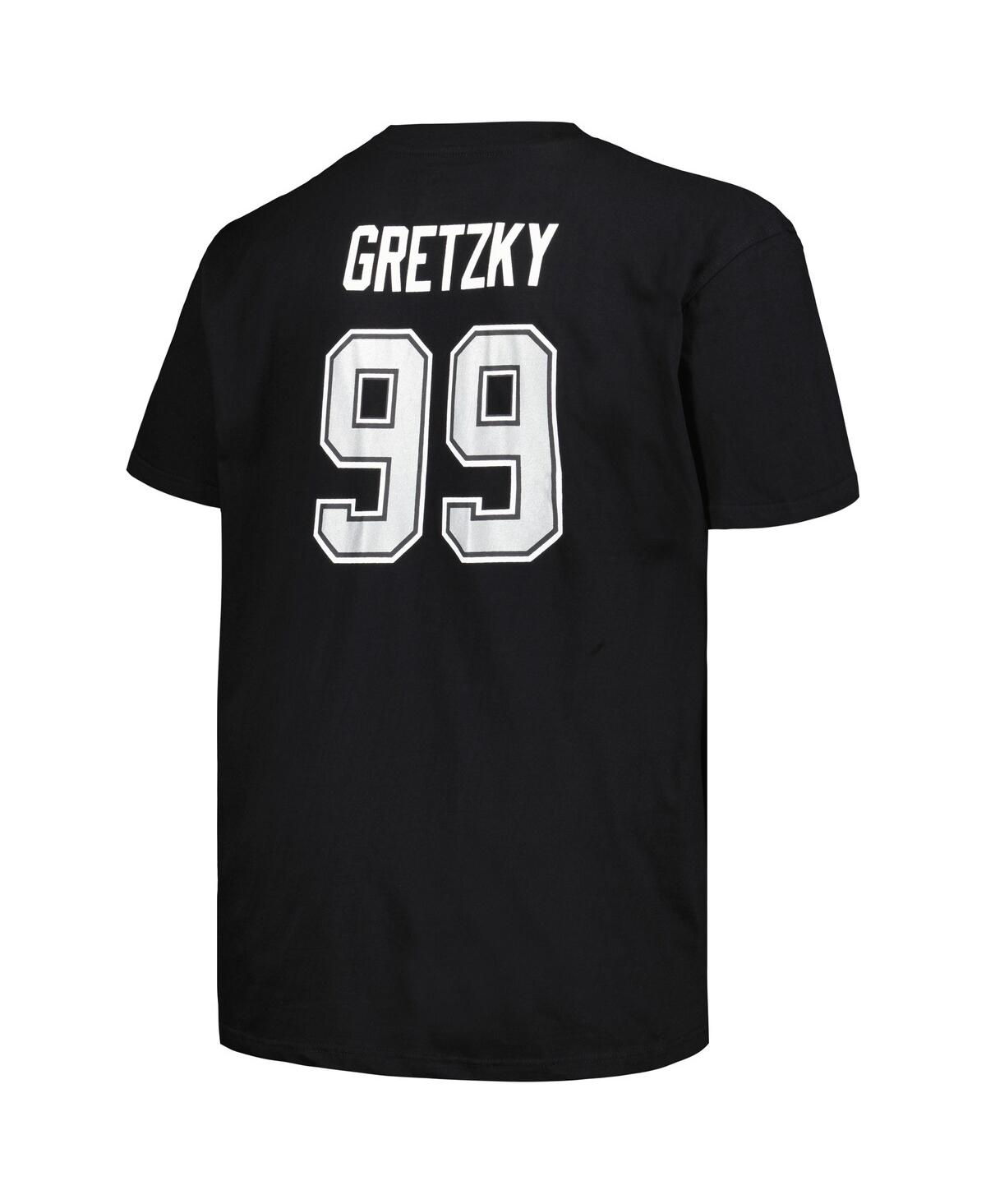 Men's Profile Wayne GretzkyLos Angeles Kings Big and Tall Name and Number T-shirt - Black