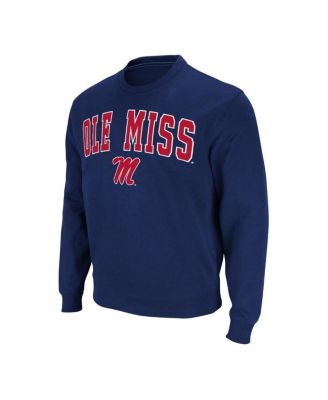 Men's Navy Ole Miss Rebels Arch & Logo Pullover Sweatshirt