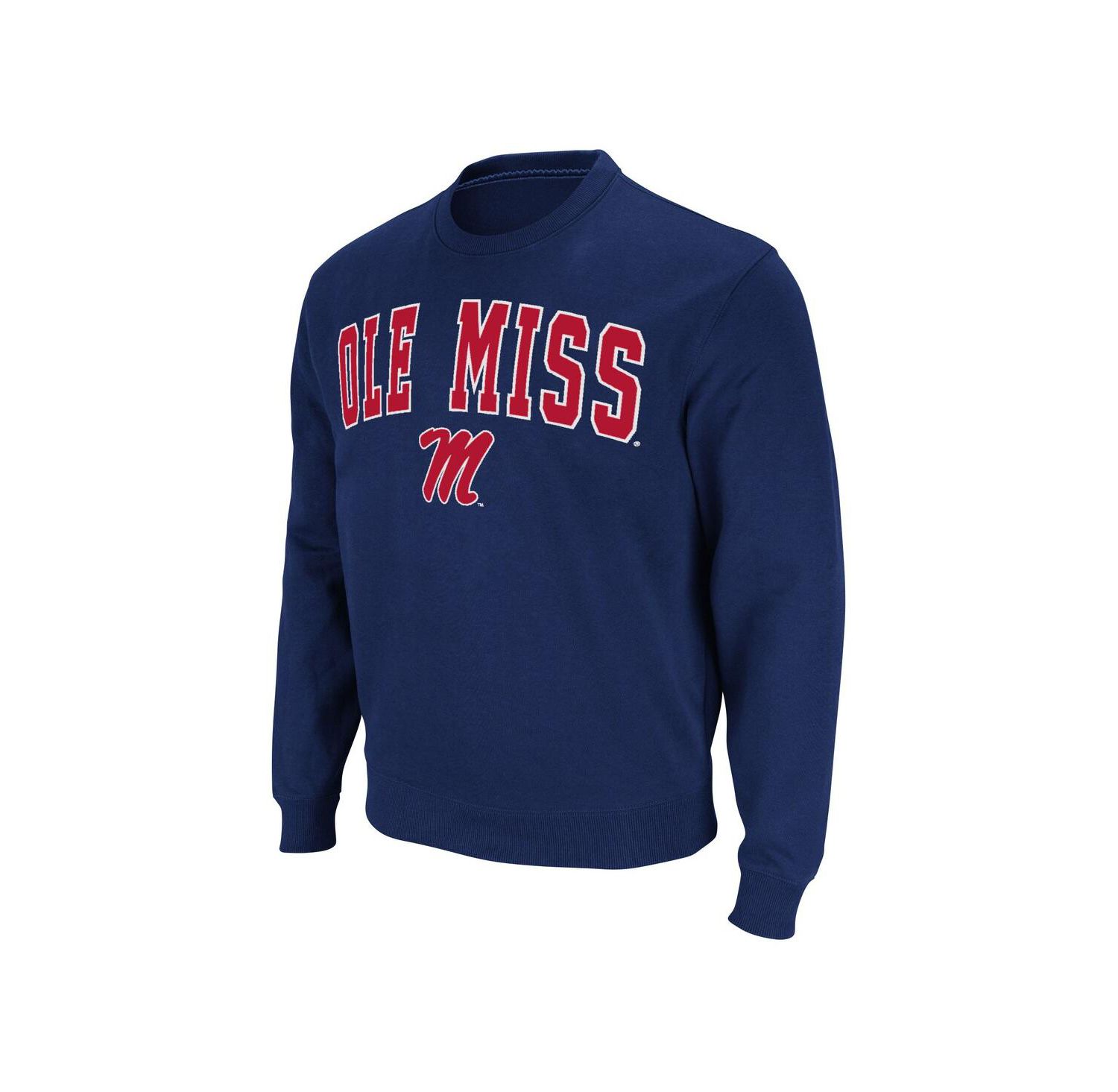 Men's Navy Ole Miss Rebels Arch & Logo Pullover Sweatshirt