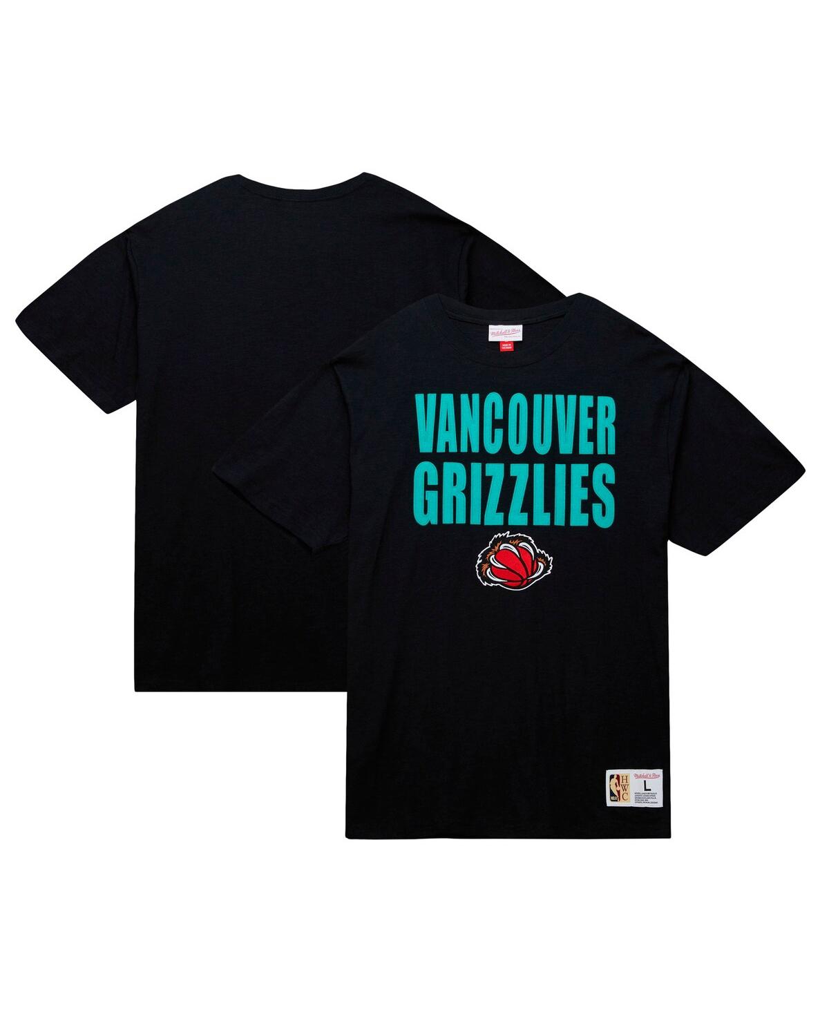 Shop Mitchell & Ness Men's  Black Distressed Vancouver Grizzlies Hardwood Classics Legendary Slub T-shirt