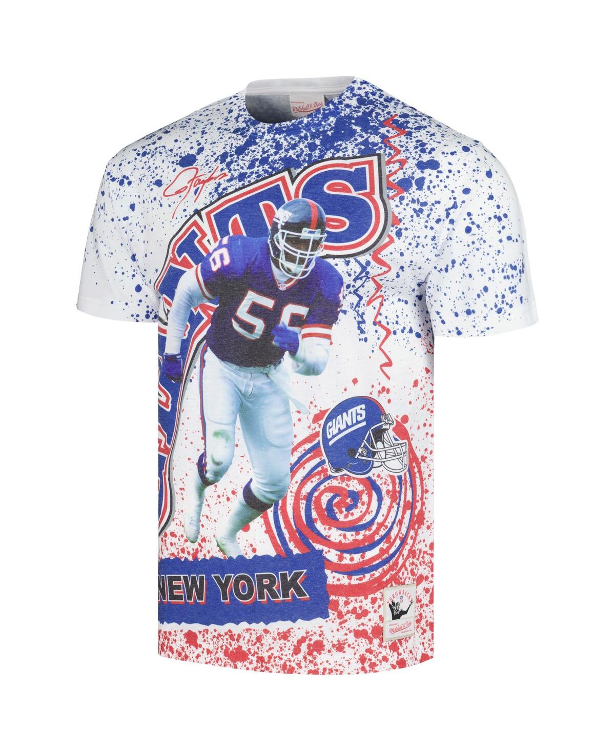 Shop Mitchell & Ness Men's  White New York Giants Retired Player Name And Number Burst T-shirt