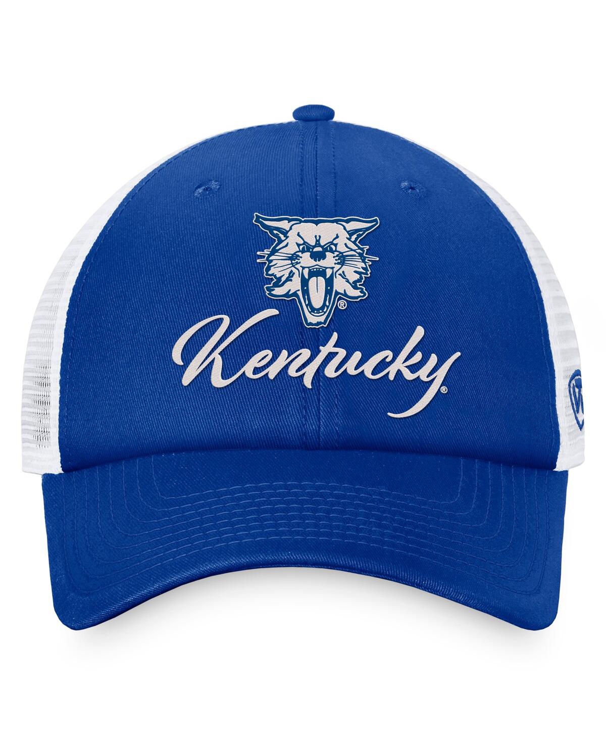 Shop Top Of The World Women's  Royal, White Kentucky Wildcats Charm Trucker Adjustable Hat In Royal,white