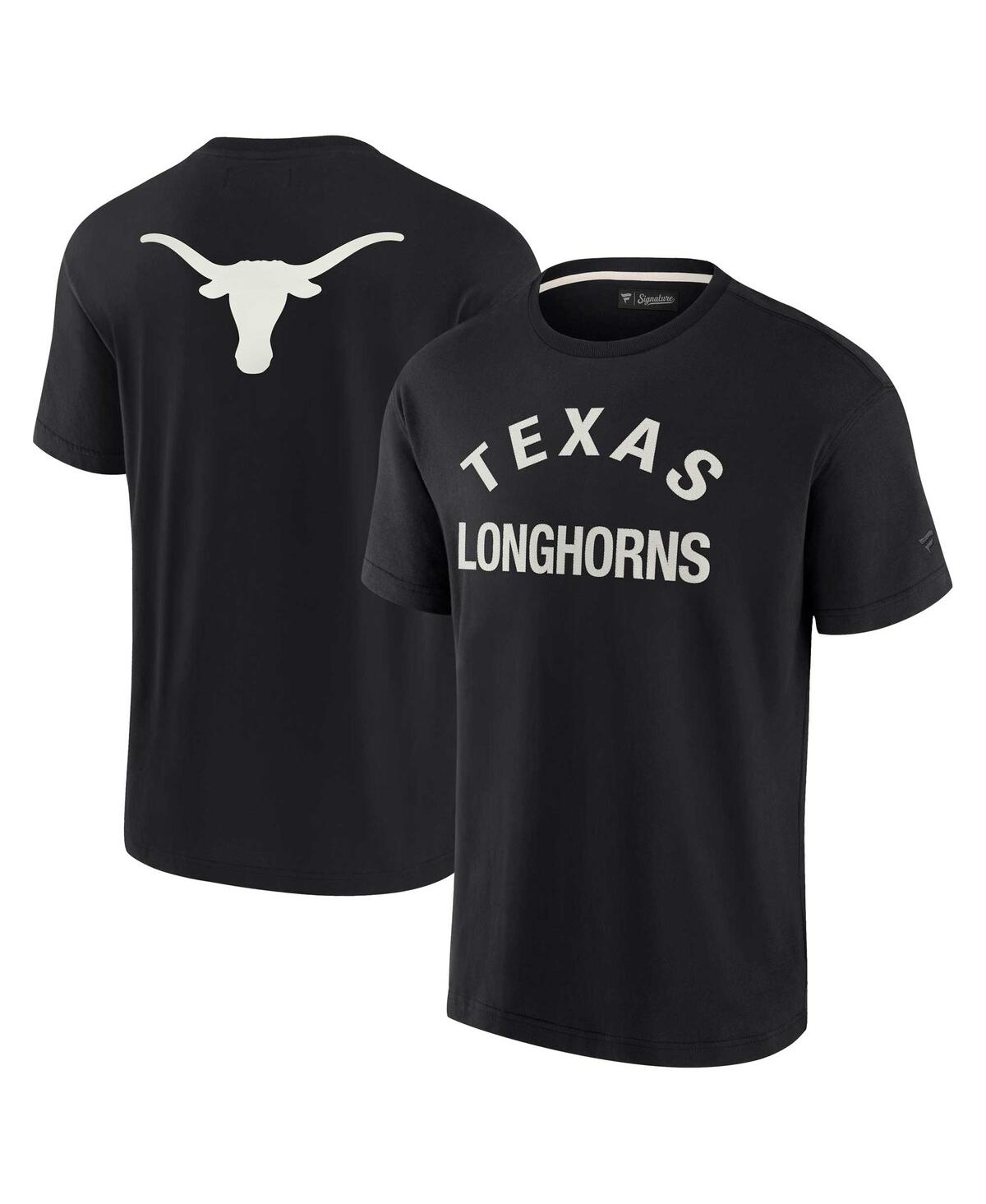 Fanatics Signature Men's And Women's  Black Texas Longhorns Super Soft Short Sleeve T-shirt