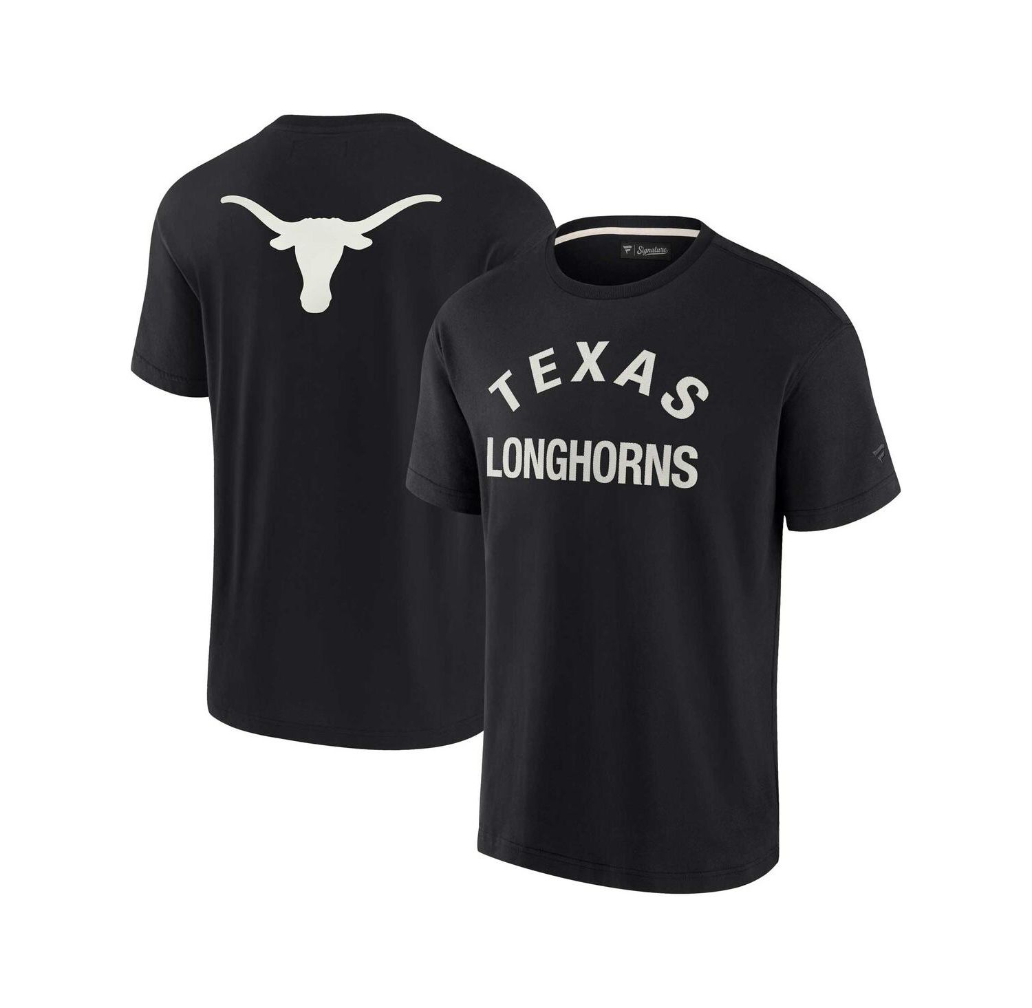 Men's and Women's Black Texas Longhorns Super Soft Short Sleeve T-shirt