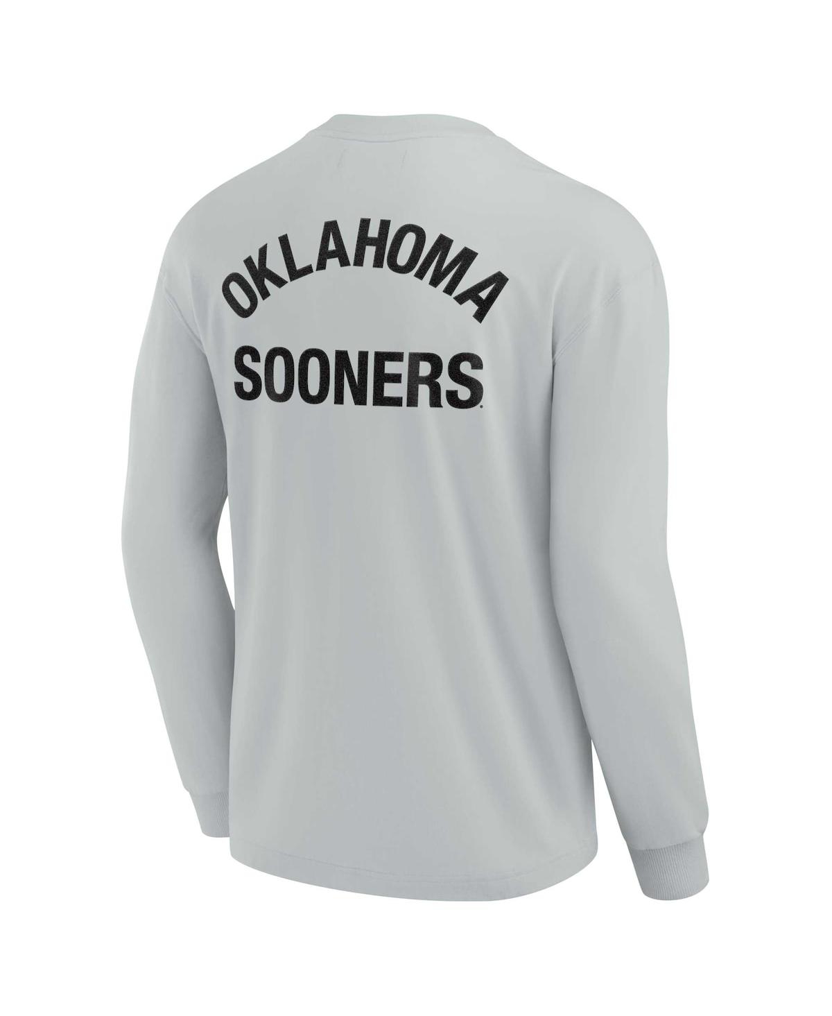 Shop Fanatics Signature Men's And Women's  Gray Oklahoma Sooners Super Soft Long Sleeve T-shirt