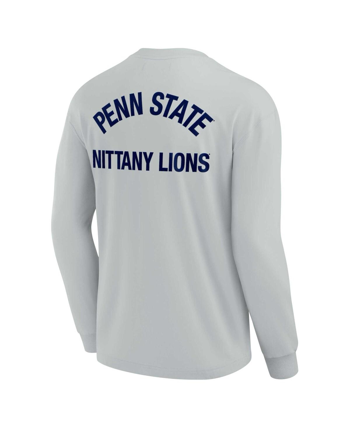 Shop Fanatics Signature Men's And Women's  Gray Penn State Nittany Lions Super Soft Long Sleeve T-shirt