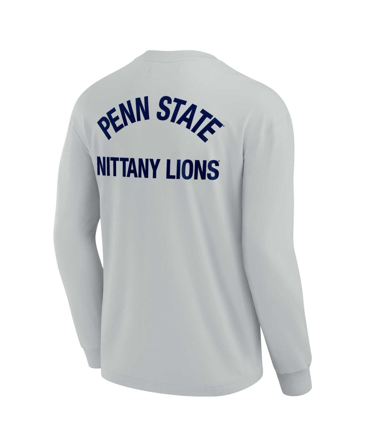 Fanatics Signature Men's And Women's  Gray Penn State Nittany Lions Super Soft Long Sleeve T-shirt In Gray