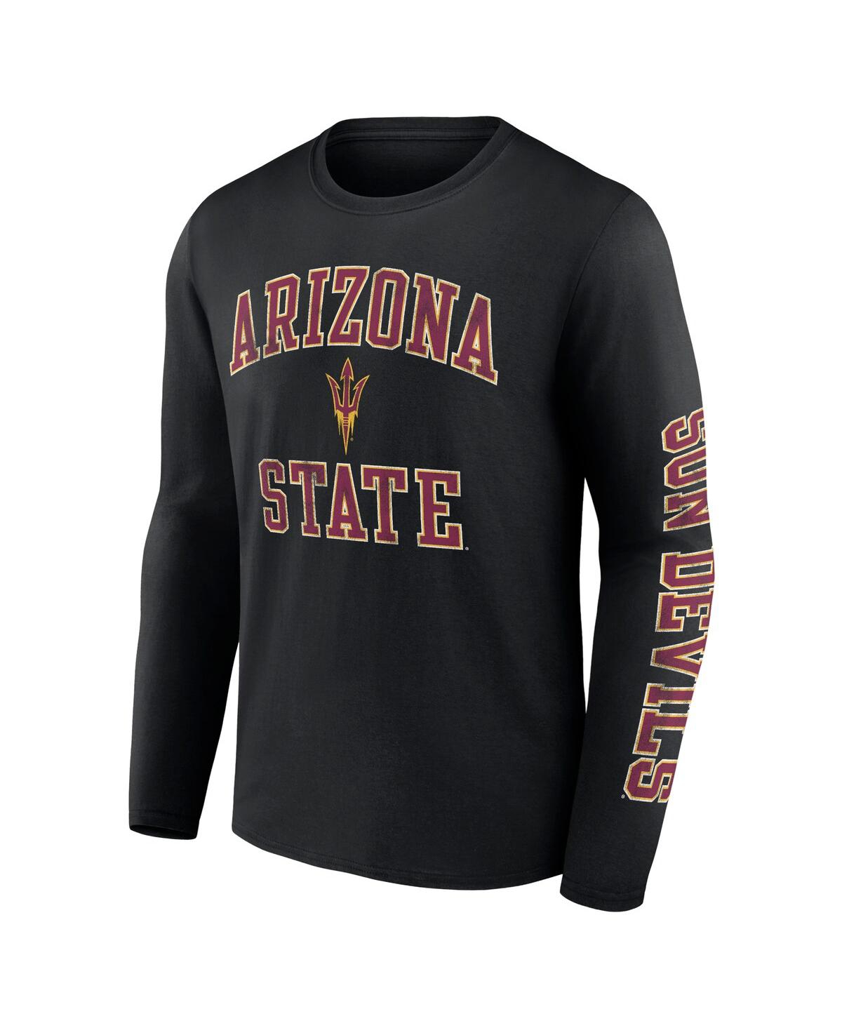 Men's FanaticsArizona State Sun Devils Distressed Arch Over Logo Long Sleeve T-shirt - Black