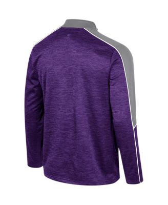 Men's Purple Kansas State Wildcats Marled Half-Zip Jacket