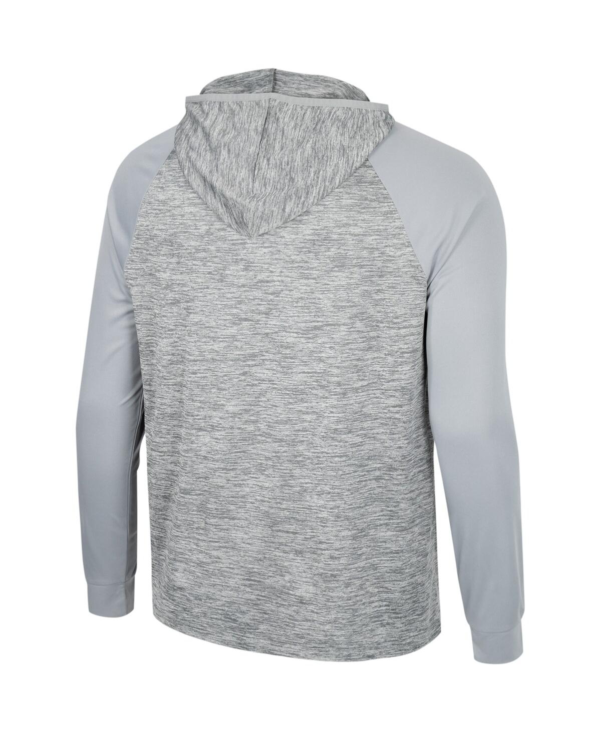 Colosseum Gray Iowa Hawkeyes Cybernetic Raglan Quarter-zip Hooded Top In Gray