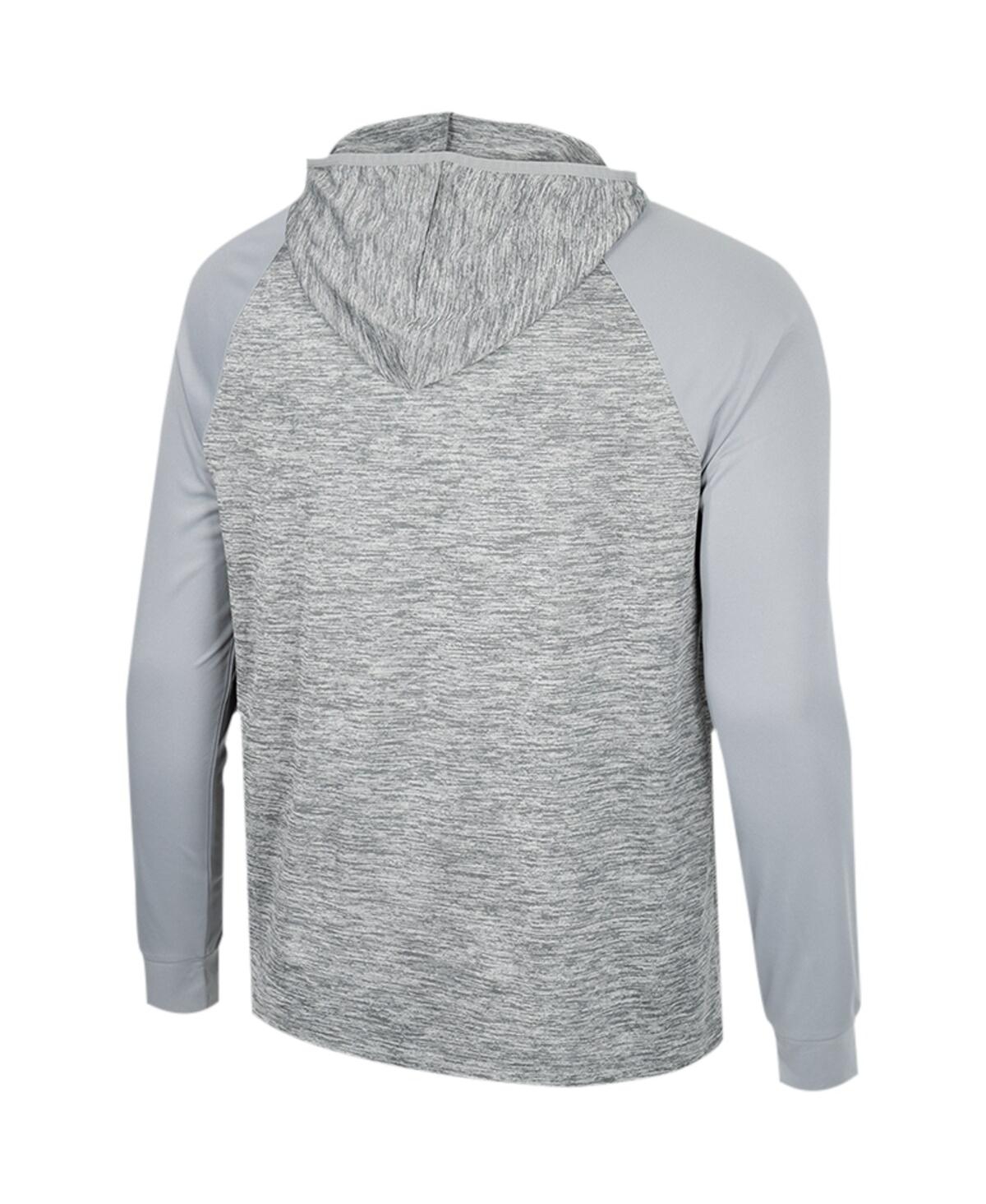 Colosseum Men's  Gray Ucla Bruins Cybernetic Raglan Quarter-zip Hooded Top In Gray